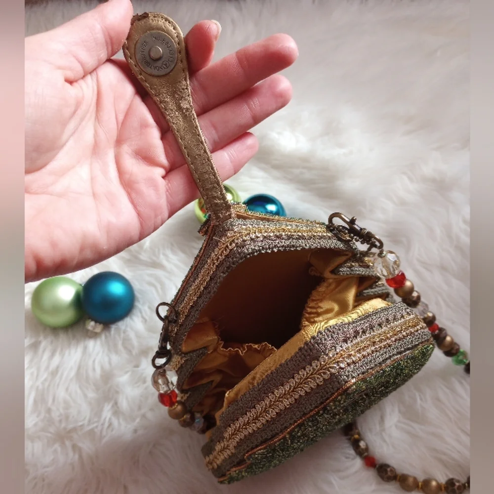 Mary Frances Will All the Trimmings Beaded Christmas Tree Holiday Vintage Bag - Picture 11 of 16